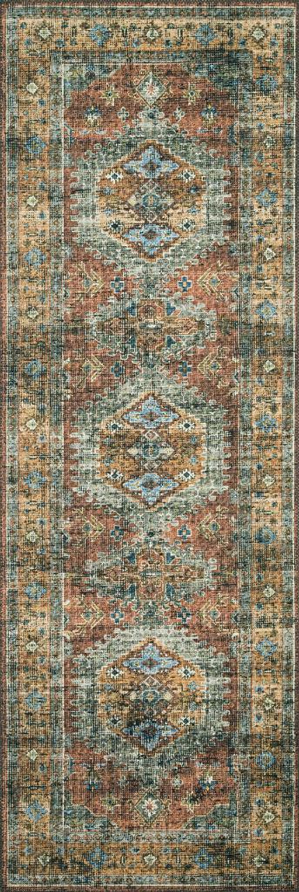 Loloi II Skye SKY-07 Terracotta/Sky Runner Area Rug