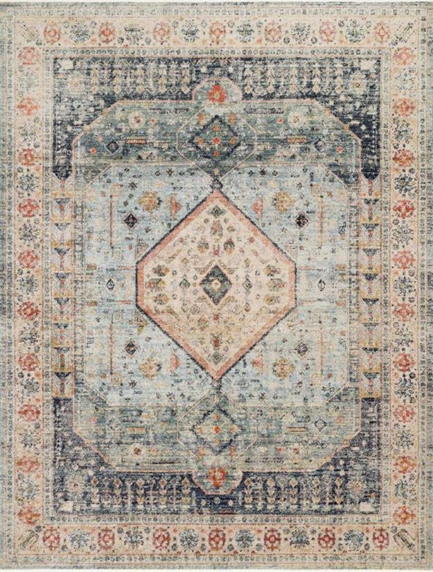 Graham GRA-03 Blue/Antique Ivory Area Rug - Magnolia Home by