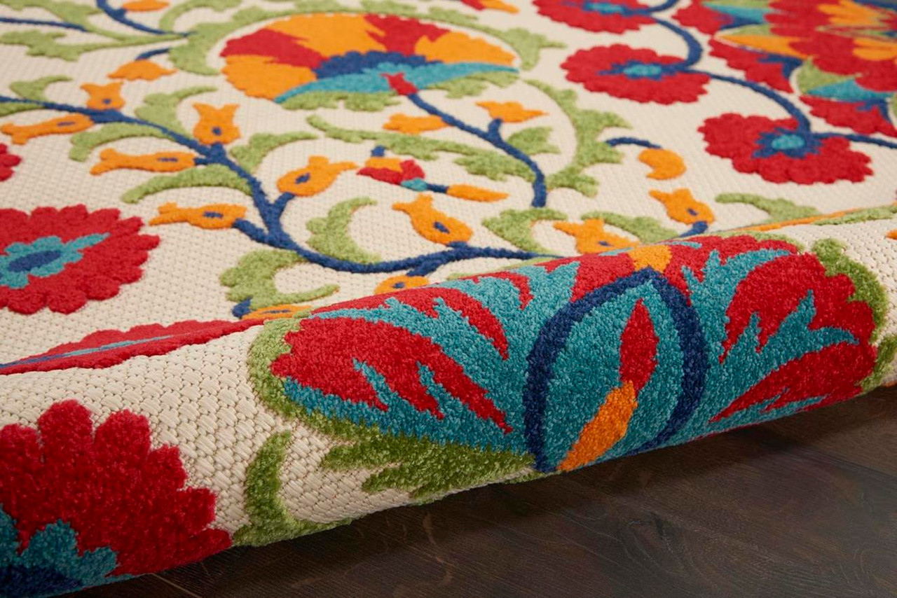 Nourison Aloha ALH20 Red/Multicolor Area Rug Texture