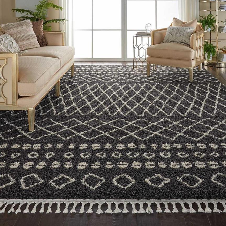 Nourison Moroccan Shag MRS02 Charcoal Area Rug - Carpetmart.com