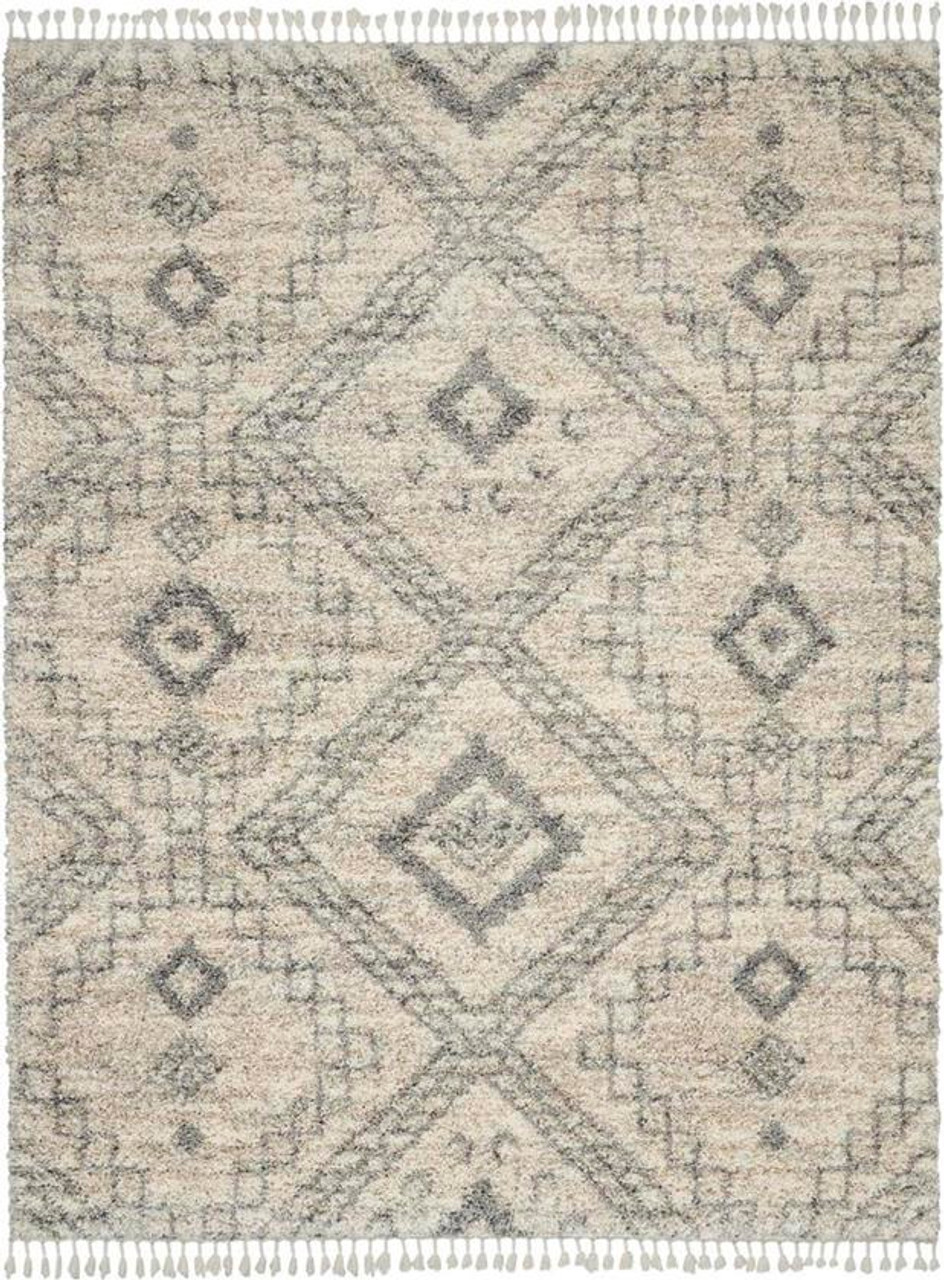 Nourison Oslo Shag OSL02 Ivory/Grey Area Rug