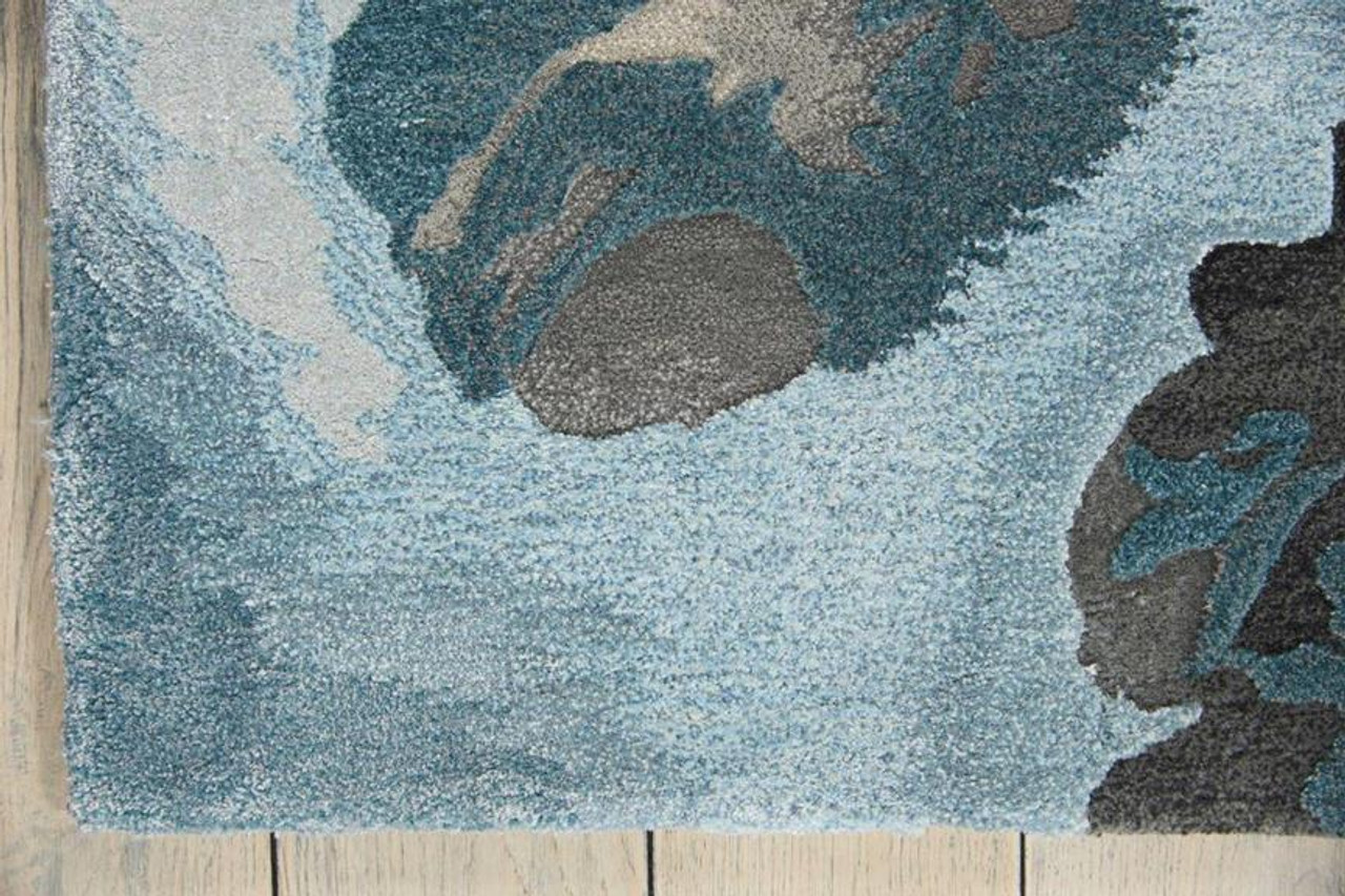 Nourison Prismatic PRS14 Grey/Slate Area Rug Corner