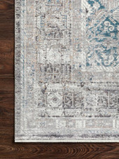 Loloi Gemma GEM-05 Silver/Blue Area Rug Corner Loloi Gemma GEM-05 Silver/Blue Area Rug Corner
