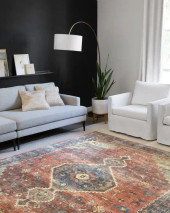 Loloi II Skye SKY-11 Rust/Blue Area Rug Room Scene Loloi II Skye SKY-11 Rust/Blue Area Rug Room Scene