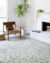 Loloi II Ziva ZV-03 Bluestone Area Rug Room Scene Loloi II Ziva ZV-03 Bluestone Area Rug Room Scene