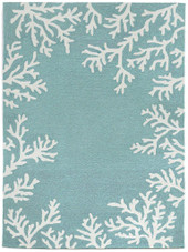 Liora Manne Capri 1620-04 Coral Border Aqua Area Rug Liora Manne Capri 1620-04 Coral Border Aqua Area Rug