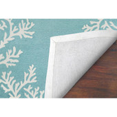 Liora Manne Capri 1620-04 Coral Border Aqua Area Rug Backing Liora Manne Capri 1620-04 Coral Border Aqua Area Rug Backing