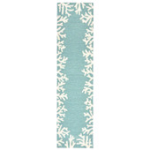 Liora Manne Capri 1620-04 Coral Border Aqua Runner Area Rug Liora Manne Capri 1620-04 Coral Border Aqua Runner Area Rug
