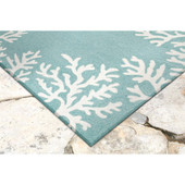 Liora Manne Capri 1620-04 Coral Border Aqua Area Rug Corner Liora Manne Capri 1620-04 Coral Border Aqua Area Rug Corner