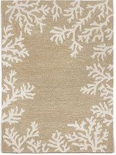 Liora Manne Capri 1620-12 Coral Border Neutral Area Rug Liora Manne Capri 1620-12 Coral Border Neutral Area Rug