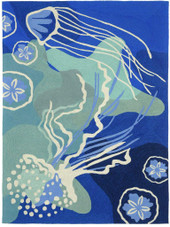Liora Manne Capri 1665-04 Jelly Fish Ocean Area Rug Liora Manne Capri 1665-04 Jelly Fish Ocean Area Rug
