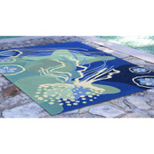 Liora Manne Capri 1665-04 Jelly Fish Ocean Area Rug Room Scene Liora Manne Capri 1665-04 Jelly Fish Ocean Area Rug Room Scene