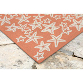Liora Manne Capri 1667-18 Starfish Coral Area Rug Corner