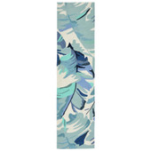 Liora Manne Capri 1668-03 Palm Leaf Blue Runner Area Rug Liora Manne Capri 1668-03 Palm Leaf Blue Runner Area Rug