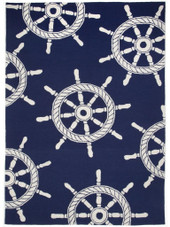 Liora Manne Frontporch 1456-33 Ship Wheel Navy Area Rug Liora Manne Frontporch 1456-33 Ship Wheel Navy Area Rug