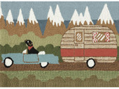 Liora Manne Frontporch 1469-06 Camping Dog Green Area Rug Liora Manne Frontporch 1469-06 Camping Dog Green Area Rug