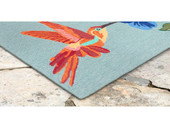 Liora Manne Frontporch 1527-03 Hummingbird Sky Area Rug Corner Liora Manne Frontporch 1527-03 Hummingbird Sky Area Rug Corner