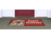Liora Manne Frontporch 1561-24 Happy Holidays Red Area Rug Room Scene Liora Manne Frontporch 1561-24 Happy Holidays Red Area Rug Room Scene