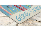 Liora Manne Frontporch 1845-03 Gone Skiing Blue Area Rug Corner