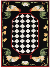 Liora Manne Frontporch 2408-48 Rooster Black Area Rug Liora Manne Frontporch 2408-48 Rooster Black Area Rug