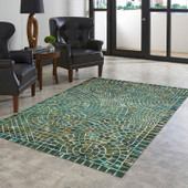 Liora Manne Visions V 3257-03 Arch Tile Lapis Area Rug Room Scene Liora Manne Visions V 3257-03 Arch Tile Lapis Area Rug Room Scene
