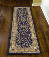 Radici Castello 953 Navy Runner Area Rug Room Scene