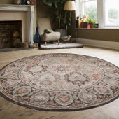 Radici Garda 3802 Brown Round Area Rug Room Scene Radici Garda 3802 Brown Round Area Rug Room Scene