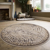 Radici Garda 3808 Cream Round Area Rug Room Scene Radici Garda 3808 Cream Round Area Rug Room Scene