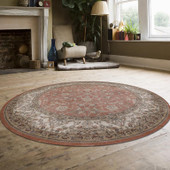 Radici Garda 3810 Terracotta Round Area Rug Room Scene Radici Garda 3810 Terracotta Round Area Rug Room Scene