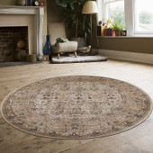 Radici Garda 3812 Cream Round Area Rug Room Scene