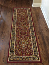 Radici Noble 1305 Burgundy Runner Area Rug Room Scene Radici Noble 1305 Burgundy Runner Area Rug Room Scene