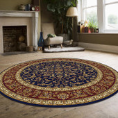 Radici Noble 1318 Navy Round Area Rug Room Scene