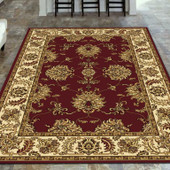 Radici Noble 1330 Burgundy Area Rug Room Scene Radici Noble 1330 Burgundy Area Rug Room Scene
