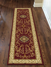 Radici Noble 1419 Burgundy Runner Area Rug Room Scene Radici Noble 1419 Burgundy Runner Area Rug Room Scene