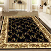 Radici Noble 1427 Black Area Rug Room Scene Radici Noble 1427 Black Area Rug Room Scene