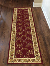 Radici Noble 1427 Burgundy Runner Area Rug Room Scene Radici Noble 1427 Burgundy Runner Area Rug Room Scene