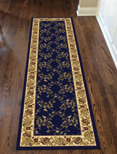 Radici Noble 1427 Navy Runner Area Rug Room Scene Radici Noble 1427 Navy Runner Area Rug Room Scene