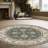 Radici Pisa 1780 Lt. Green Round Area Rug Room Scene Radici Pisa 1780 Lt. Green Round Area Rug Room Scene