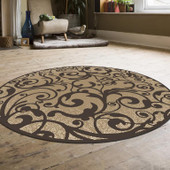 Radici Pisa 1845 Beige Round Area Rug Room Scene