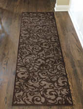 Radici Pisa 1845 Brown Runner Area Rug Room Scene