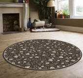 Radici Pisa 6674 Brown Round Area Rug Room Scene