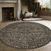 Radici Seriate 502 Lt. Brown Round Area Rug Room Scene