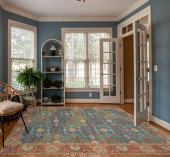 Kas Morris 2227 Blue/Red Traditions Area Rug Room Scene Kas Morris 2227 Blue/Red Traditions Area Rug Room Scene