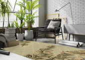 Kas Sparta 3153 Sage Tropical Mosaic Area Rug Room Scene Kas Sparta 3153 Sage Tropical Mosaic Area Rug Room Scene