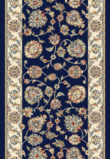 Dynamic Rugs Ancient Garden 57365-3464 Navy Ivory 2'7" Wide Hall and Stair Runner