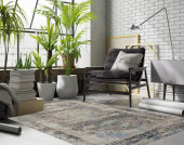 Loloi Franca FRN-03 Charcoal/Sky Area Rug Room Scene Loloi Franca FRN-03 Charcoal/Sky Area Rug Room Scene