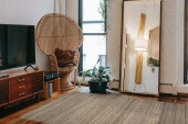 Loloi Omen OME-01 Ink Area Rug Room Scene Loloi Omen OME-01 Ink Area Rug Room Scene