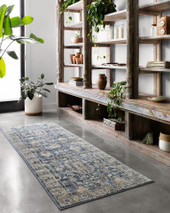 Loloi II Teagan TEA-03 Denim/Pebble Runner Area Rug Room Scene 2 Loloi II Teagan TEA-03 Denim/Pebble Runner Area Rug Room Scene 2
