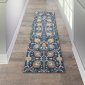 Nourison Passion PSN01 Navy Runner Area Rug Room Scene