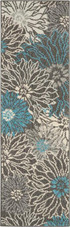 Nourison Passion PSN17 Charcoal/Blue Runner Area Rug